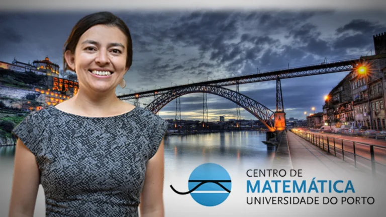 Eliana Duarte and Centro de Matemática logo with Porto, Portugal in the background