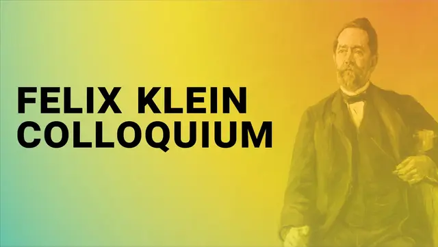 Felix Klein Colloquium lettering, with a portrait of Felix Klein