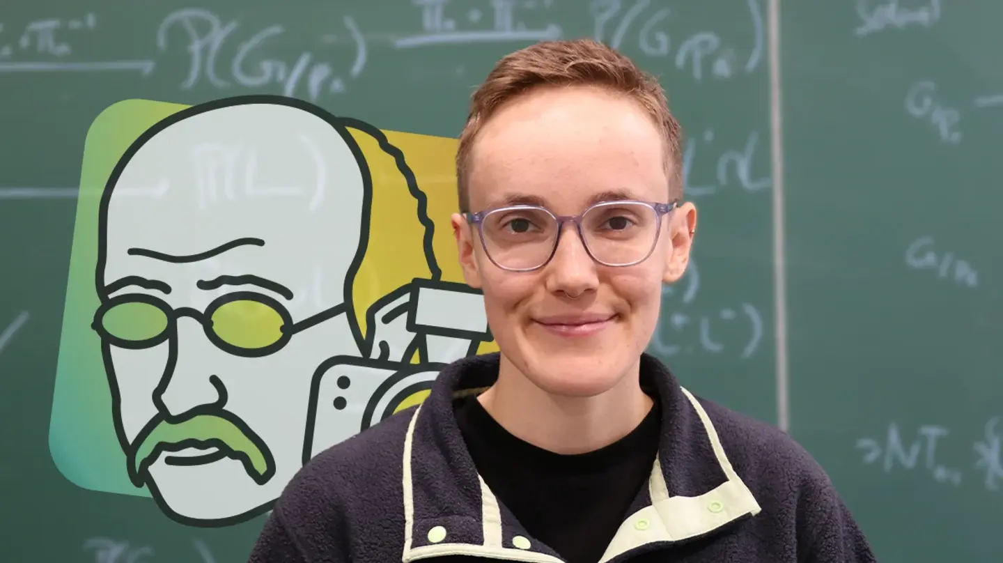 Portrait of Laura Lankers and the Math Planck People Logo