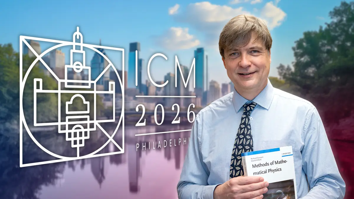 Felix Otto and the logo of the ICM 2026