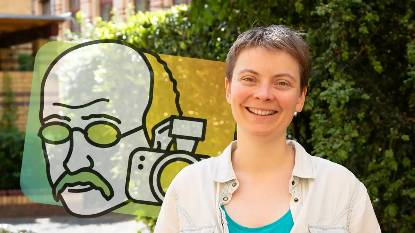 Portrait of Magali Jay and the Math Planck People Logo